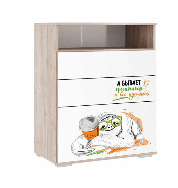 Зоо Комод 27.01(дуб мария/белый)