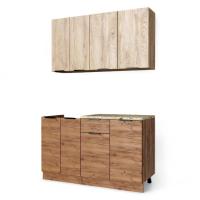 Кухня РЕГГИ Эндгрейн/Дуб Крафт Табачный (столеш.Версаль+сушка+планка) 