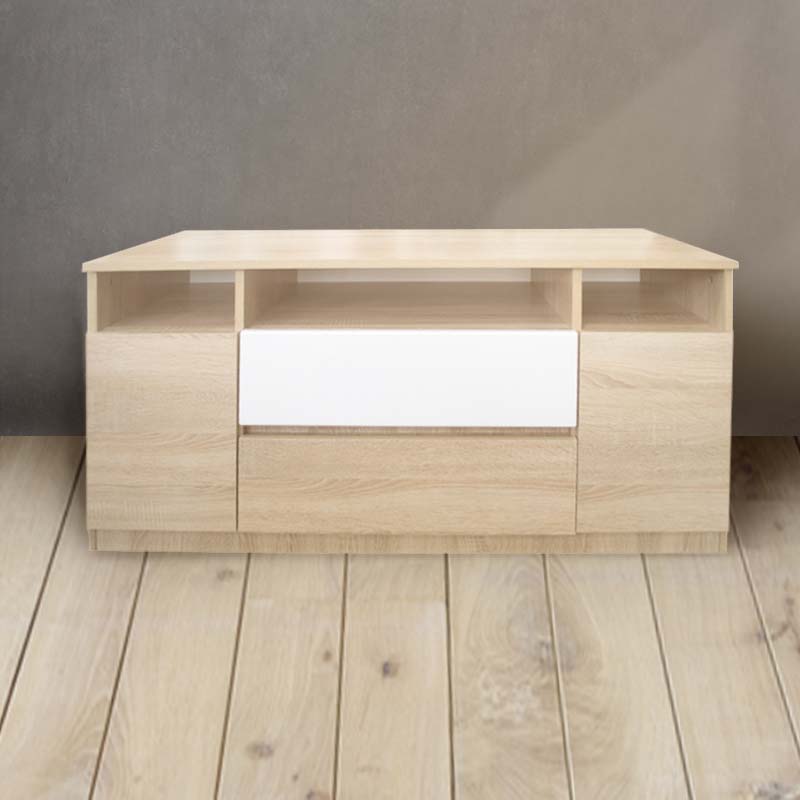 Тумба ТВ ТМ24 дуб сонома/белый глянец