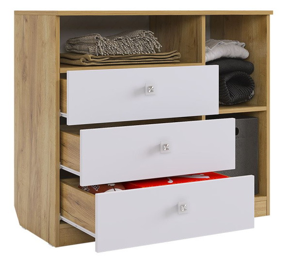 Форсаж Комод (дуб крафт золотой/белый)/без принта