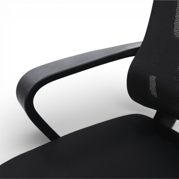 Кресло офисное OM658B поролон+сетка, черный 