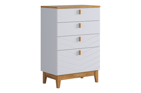 Комод Хюгге белое дерево/дуб крафт золотой/белый матовый