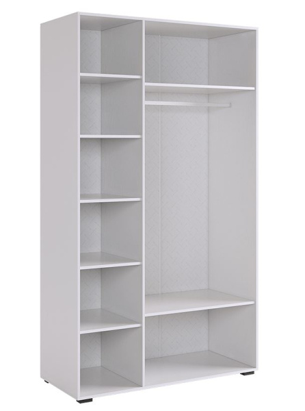 Ева Шкаф 3 дв Фасады глухие/105.01/Белое дерево/Белый матовый