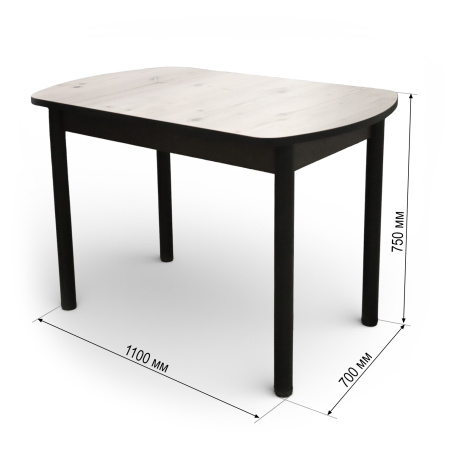 Стол Фаворит 1100*700 Пластик Бискайская сосна,(B5)/ЛДСП Бодега темн.+опоры(Черный)