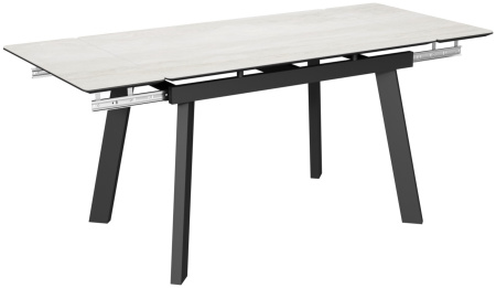 Стол Татами-3С 140х85 (+30+30)  Черный/Travertine Avorio,черный/Кубика