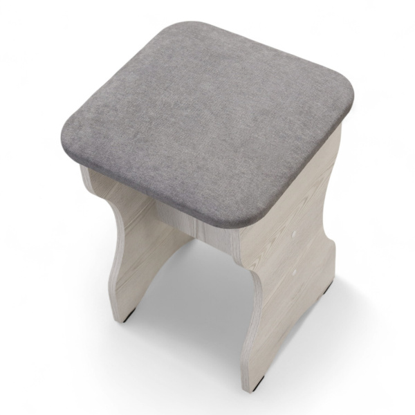 Табурет БН-200 Кожзам Серый/ Сосна Лофт