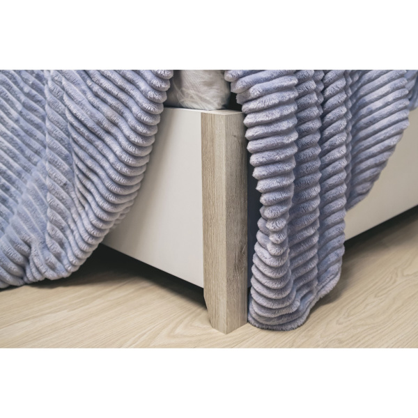 AURELIO 307 Кровать Люкс 1600*2000 +основание Белый/Блеквуд Сатиновый