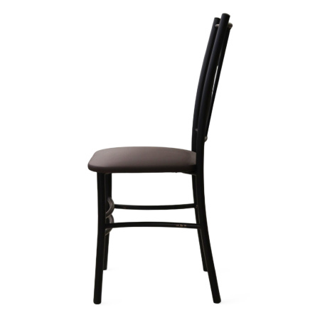 Стул Трилогия (черный, к/з Коричневый 130)