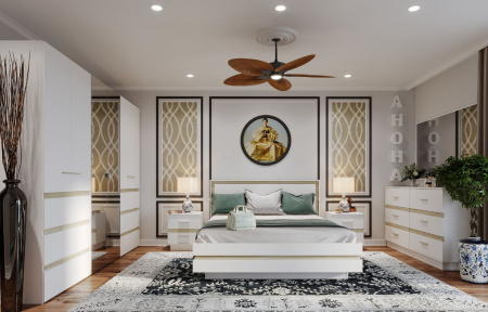 Анона 4 Комод Белый/Дуб Сонома/