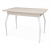 Стол Уют 3 1100(+390)*700*750 МДФ Кашемир/Кашемир /опора №1 Белый (D40)