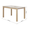 Стол  TME-6931, Меланин, Milky white beech, 1200(+300)*800*740