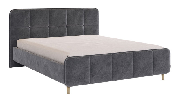 Кровать Грета 1600*2000 с основанием Грей алькантара 