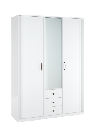Диана Мод.Д11 Шкаф для одежды (3 ящика + 6 полок + штанга) лам.белый